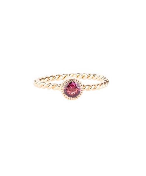 Gold spiral ring with pink tourmaline - 1