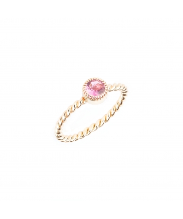 Gold spiral ring with pink tourmaline - 2