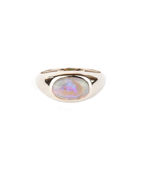 Gold signet ring with Etiopian opal - 1