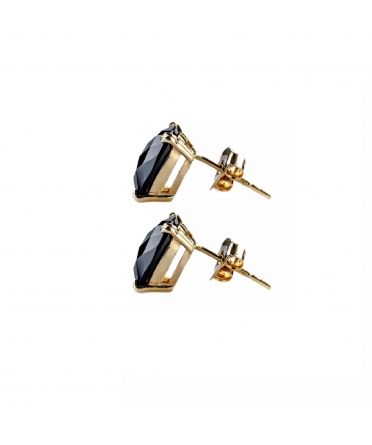 Gold Dolce Vita stud earrings with onyx - 2