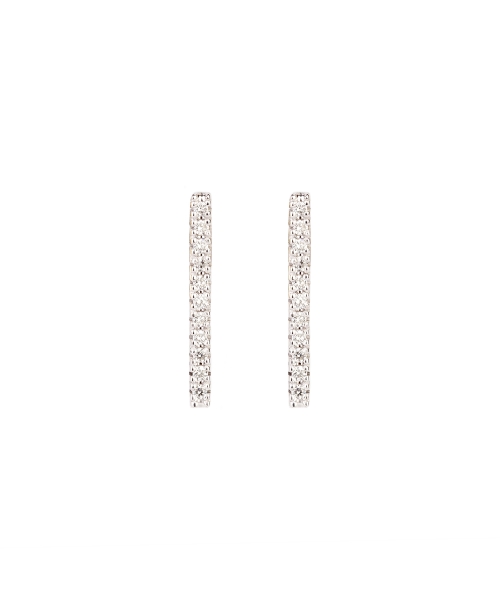 Gold Minimal stud earrings with diamonds - 1