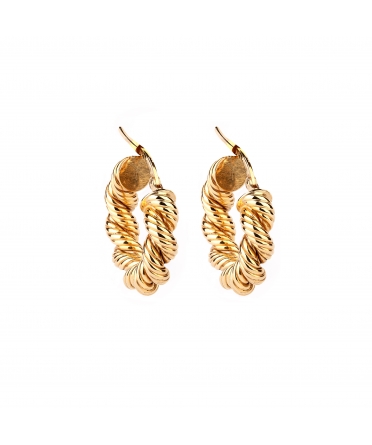 Gold twisted earrings - 1