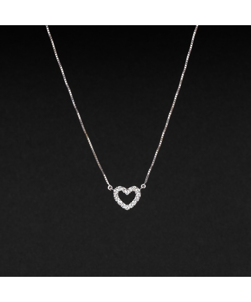 Necklace with diamonds heart shaped vintage Paris - 1