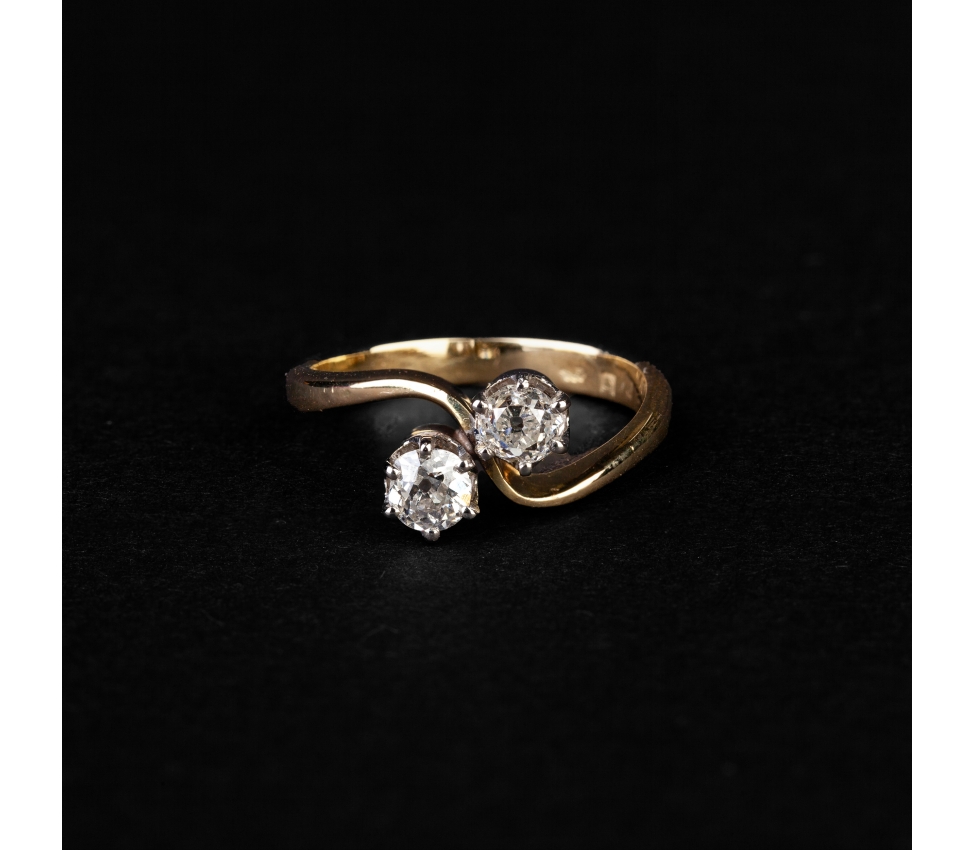 Gold ring with diamonds from the 1950s, Netherlands - 1