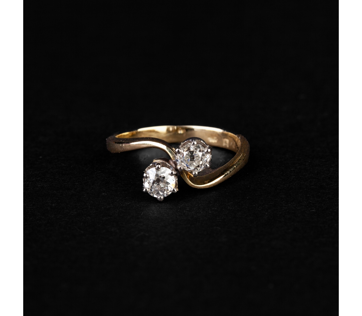 Gold ring with diamonds from the 1950s, Netherlands - 1