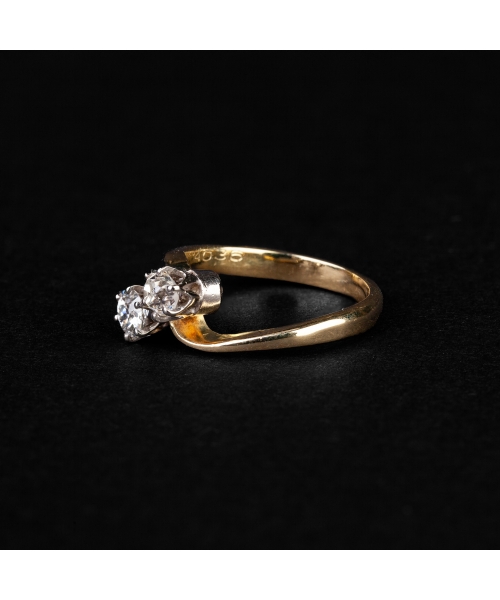 Gold ring with diamonds from the 1950s, Netherlands - 2