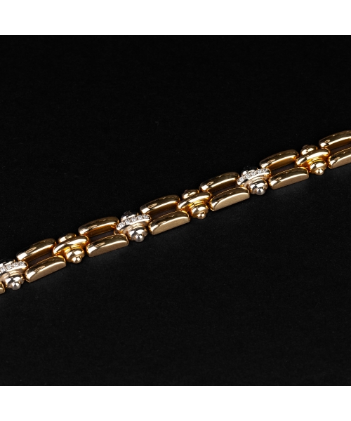 Goldvintage bracelet with diamonds - 1