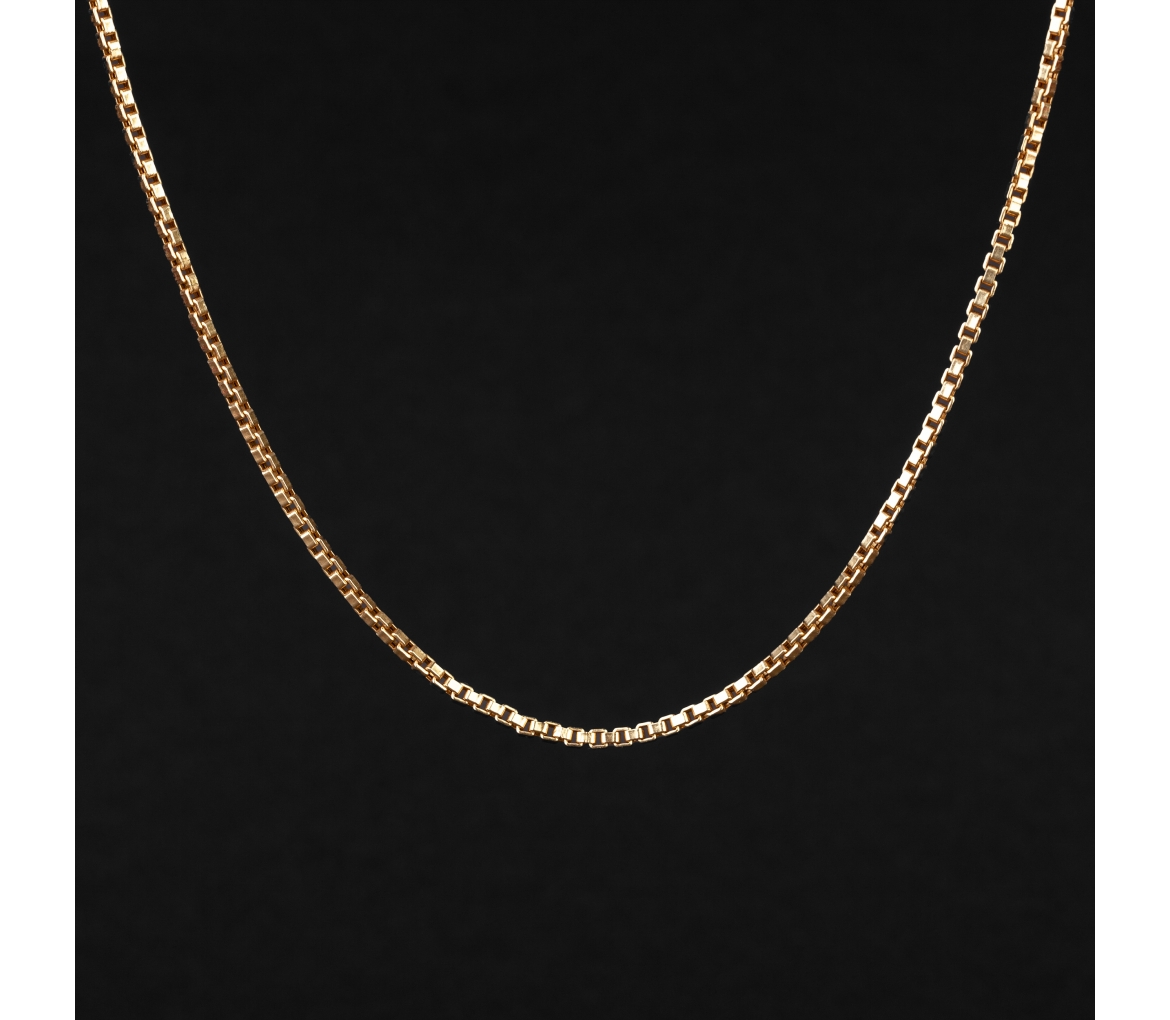 Gold thick vintage box chain - 1