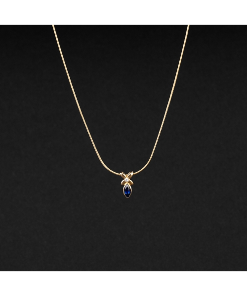 Gold Maison Birks necklace with sapphire and diamond - 1