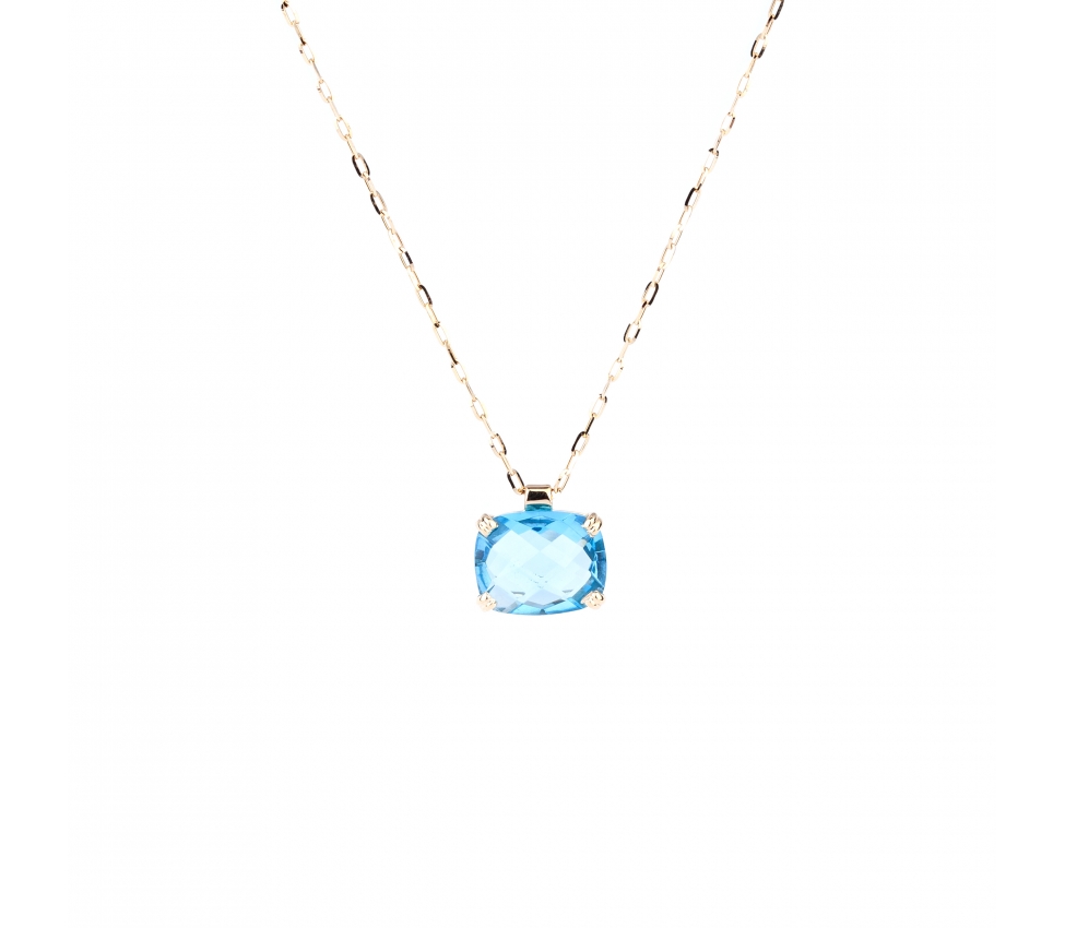 Gold Dolce Vita necklace with topaz Swiss Blue - 1