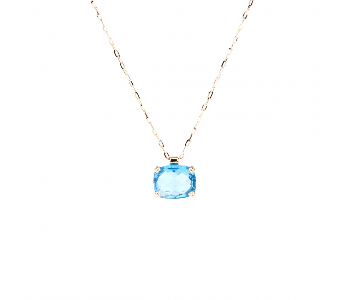 Gold Dolce Vita necklace with topaz Swiss Blue - 1