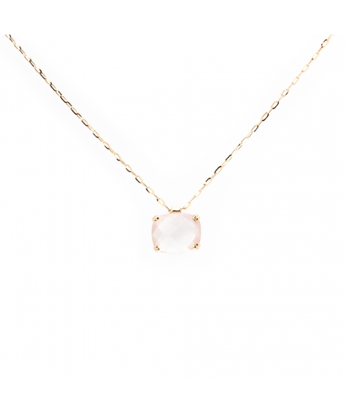 Gold Dolce Vita necklace with rose quartz - 1