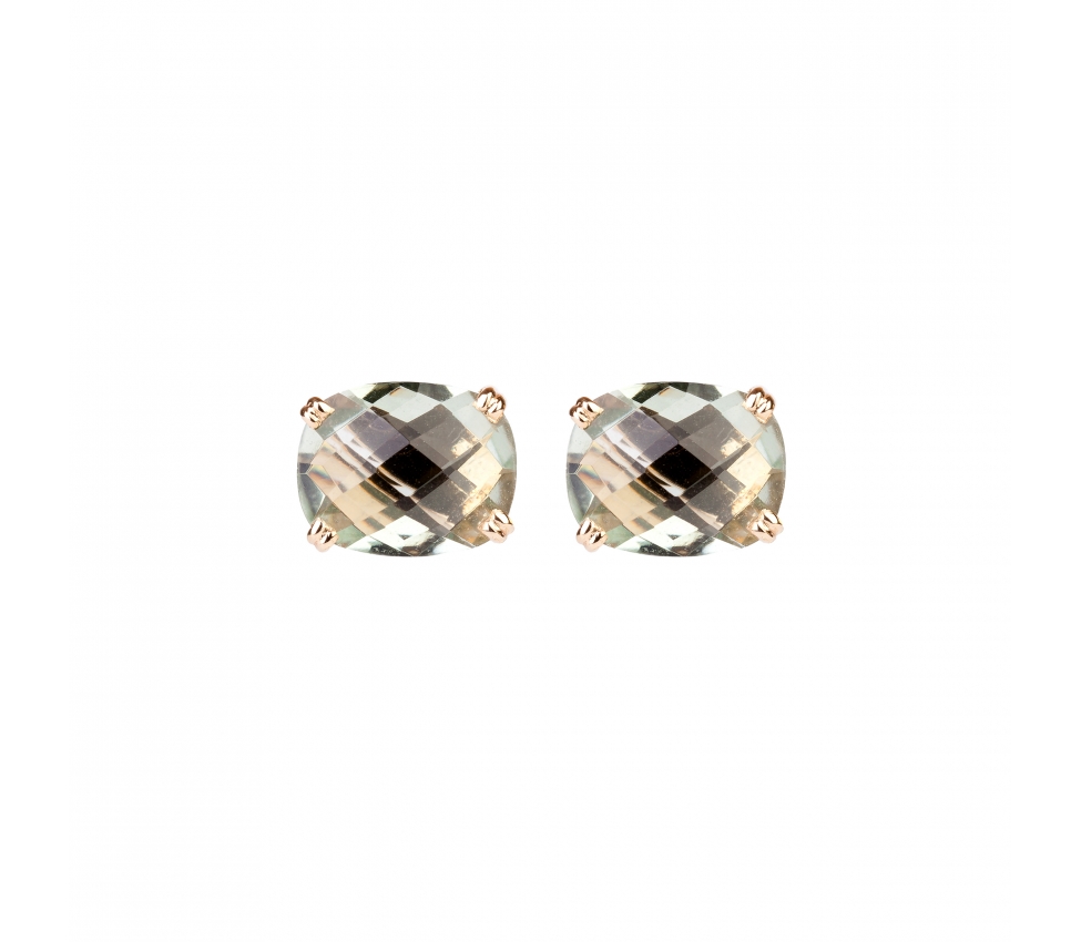 Gold Dolce Vita earrings with green amethyst - 1