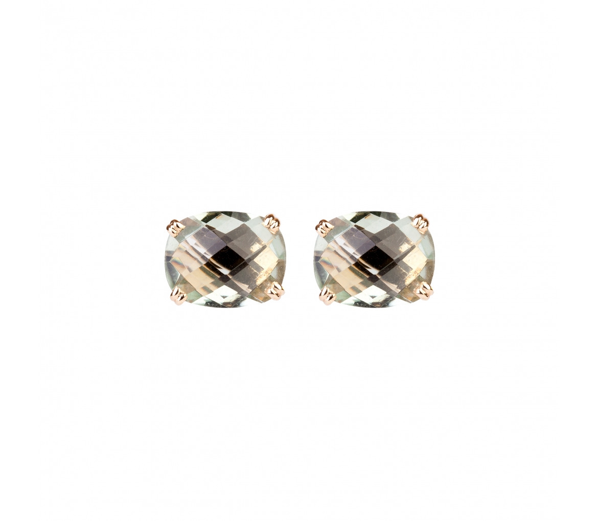 Gold Dolce Vita earrings with green amethyst - 1