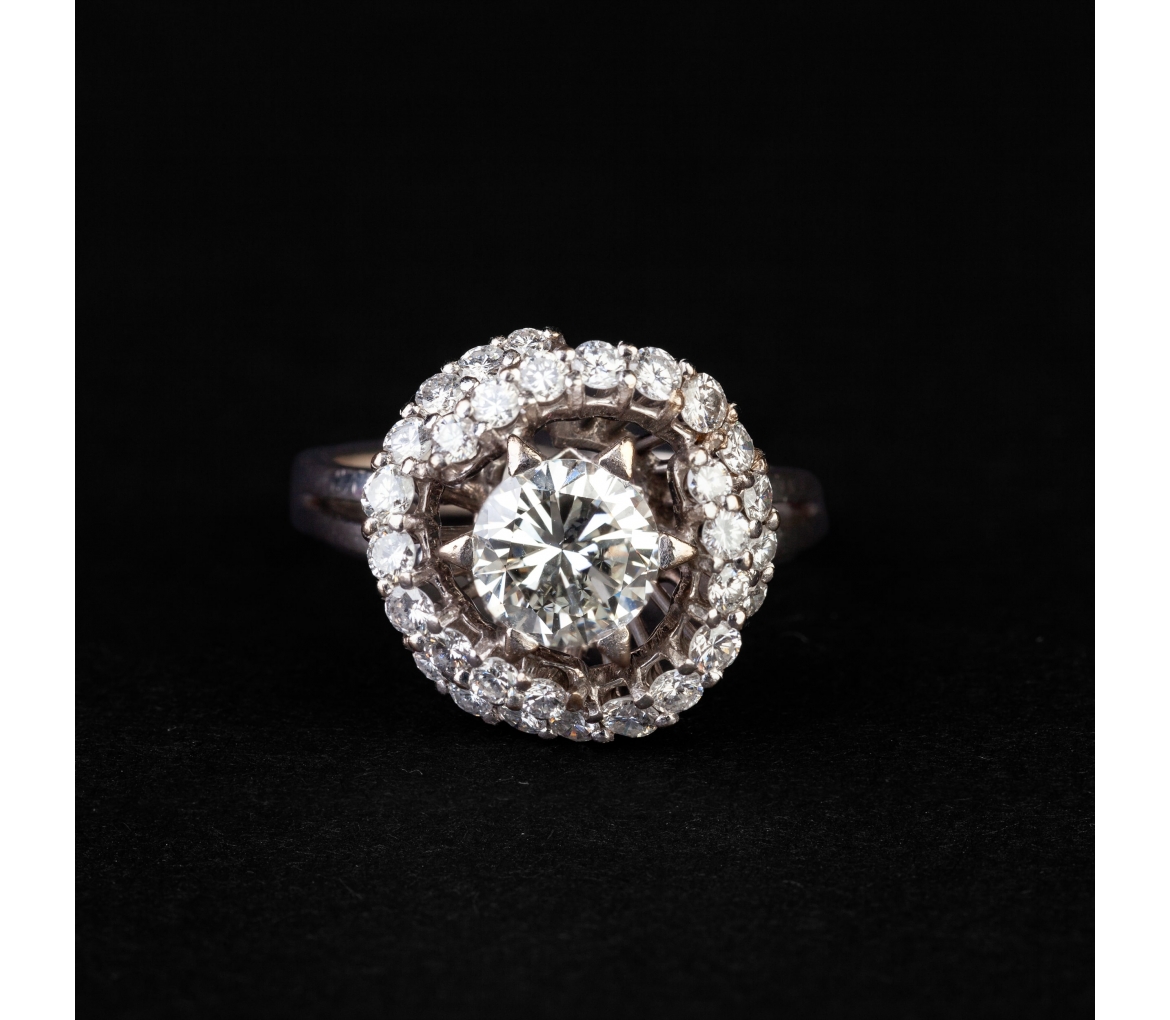 Gold vintage diamond ring - 1