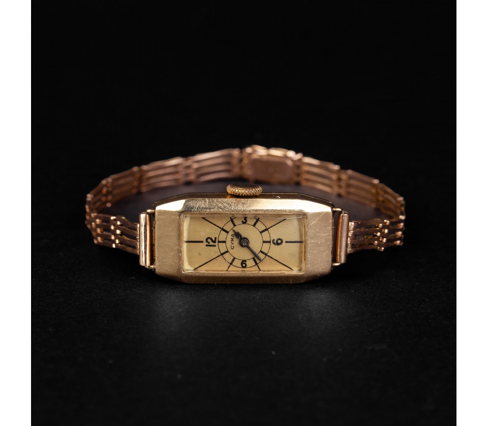 Gold watch CYMA, Art Deco, 1930s, Switzerland - 1