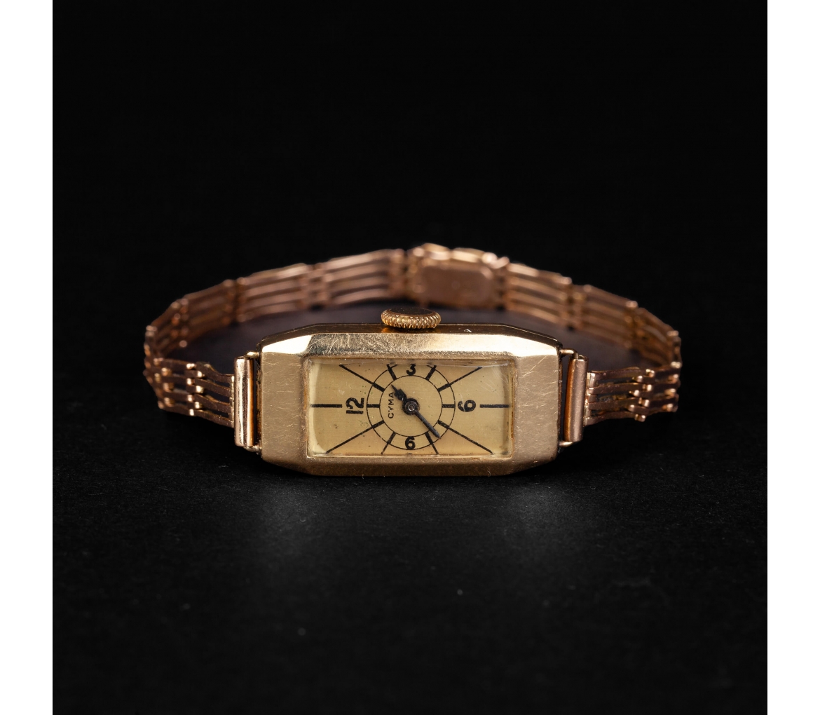 Gold watch CYMA, Art Deco, 1930s, Switzerland - 1