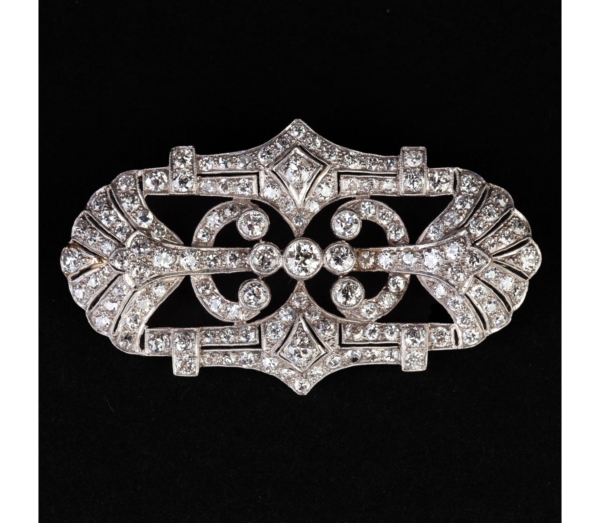 Platinum Art Deco Diamond Brooch - 1 Platinum Art Deco Diamond Brooch - 1