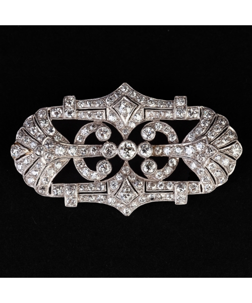 Platinum Art Deco Diamond Brooch - 1