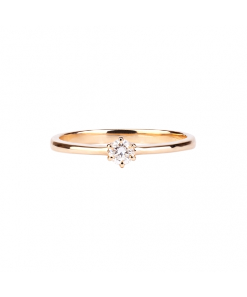 Gold engagement ring with white diamond - 1