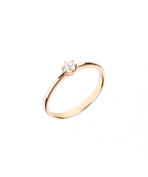 Gold engagement ring with white diamond - 2