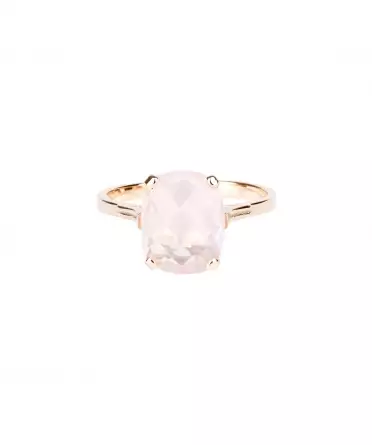 Gold Dolce Vita Mini ring with rose quartz - 1