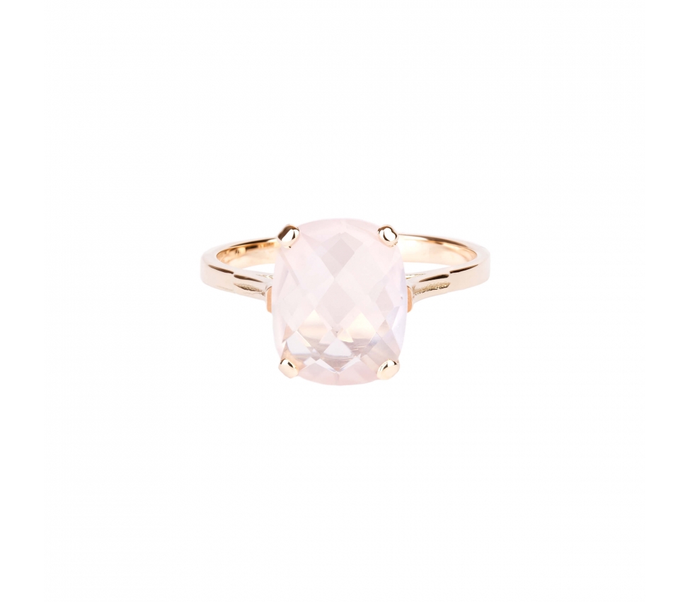 Gold Dolce Vita Mini ring with rose quartz - 1