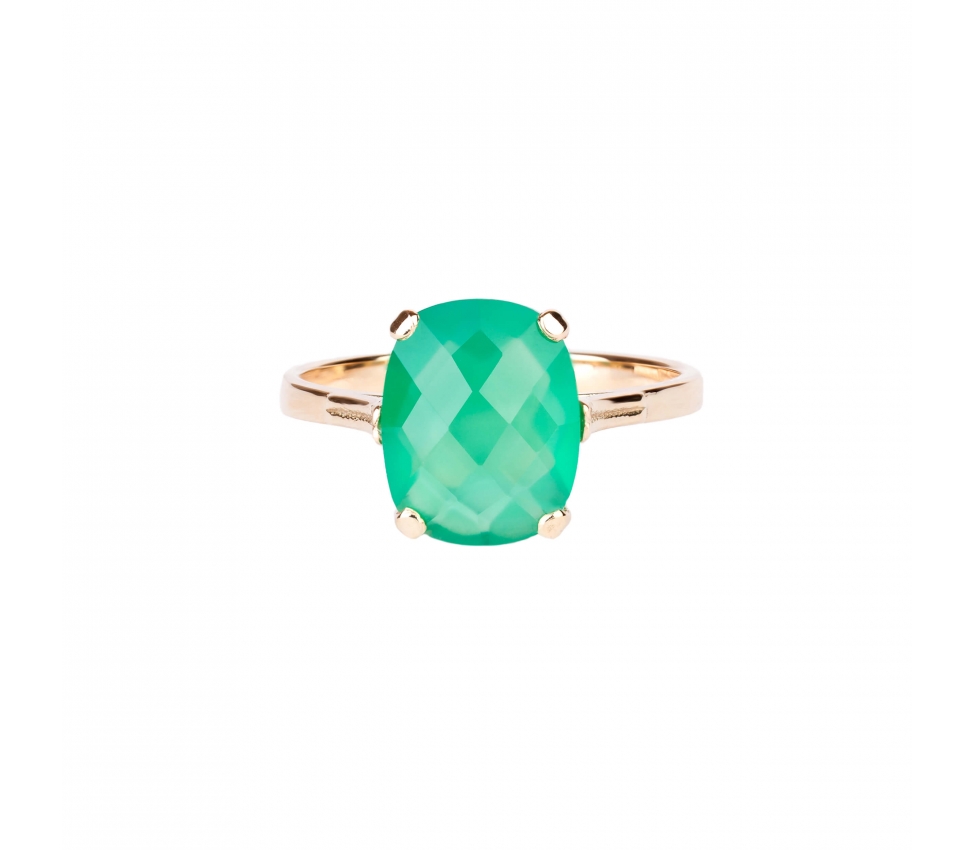 Gold Dolce Vita Mini ring with green onyx - 1