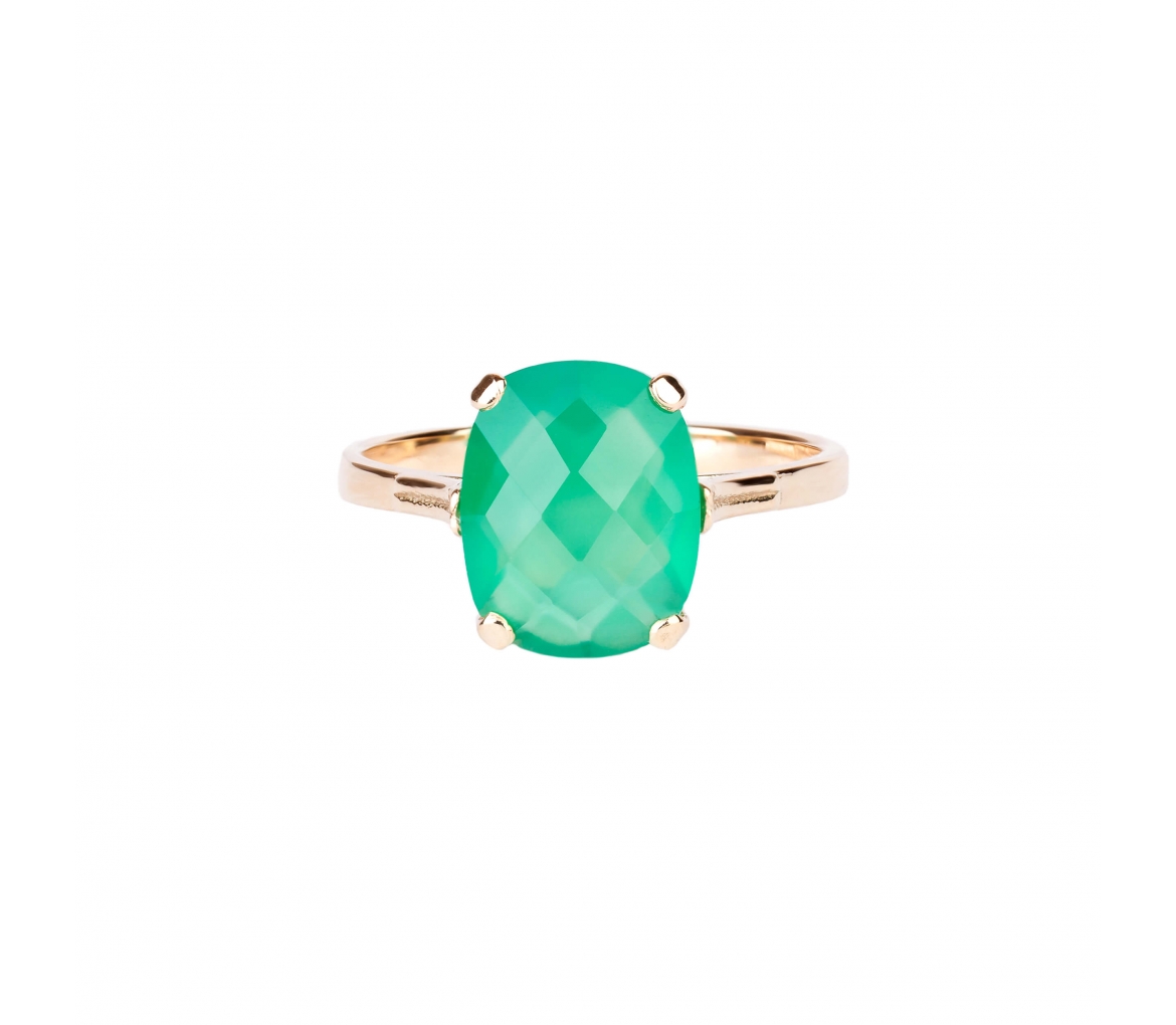 Gold Dolce Vita Mini ring with green onyx - 1