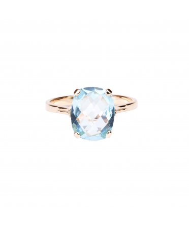 Gold Dolce Vita Mini ring with Sky Blue topaz - 1