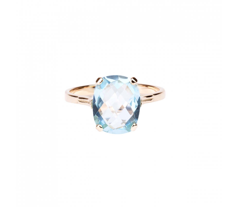 Gold Dolce Vita Mini ring with Sky Blue topaz - 1