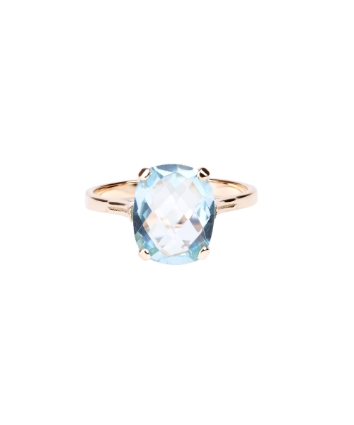 Gold Dolce Vita Mini ring with Sky Blue topaz - 1