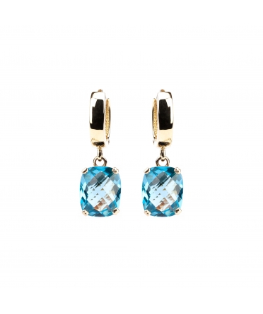 Gold Dolce Vita earrings with Swiss Blue topaz - 1