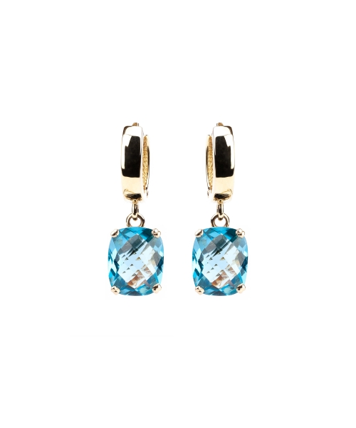 Gold Dolce Vita earrings with Swiss Blue topaz - 1