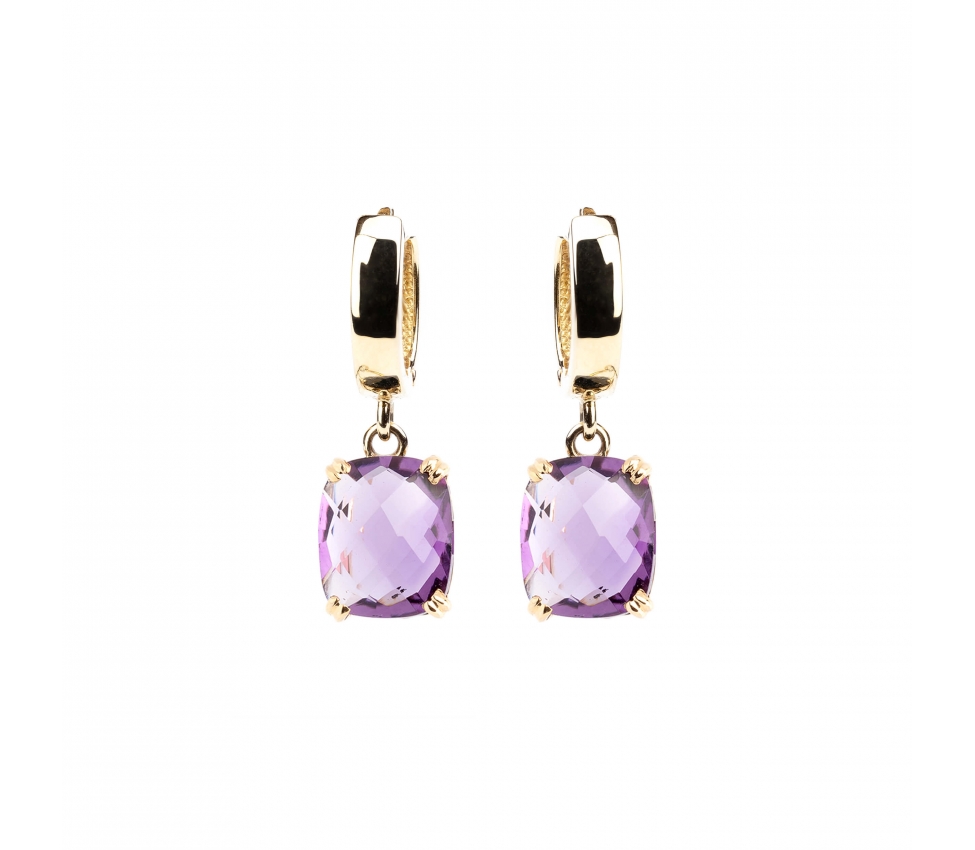 Gold Dolce Vita earrings with dark amethysts - 1