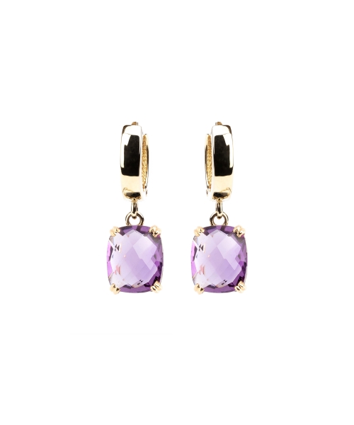 Gold Dolce Vita earrings with dark amethysts - 1