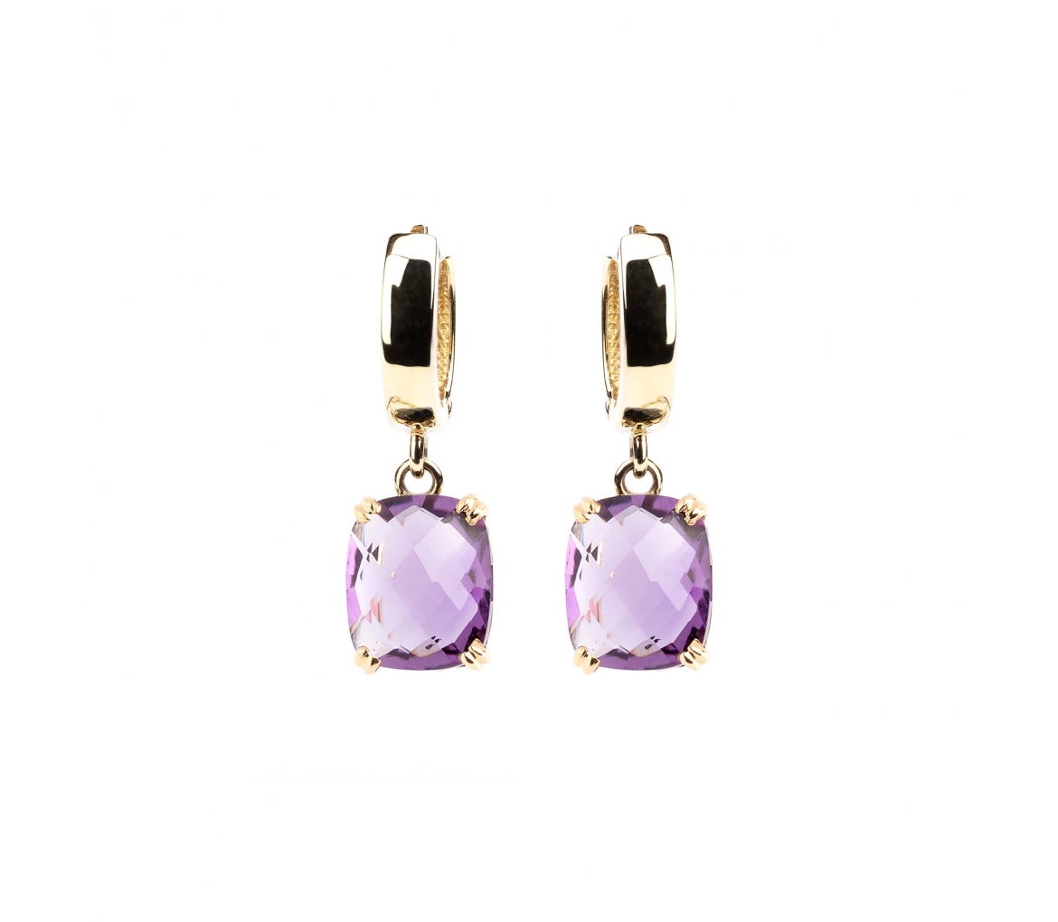 Gold Dolce Vita earrings with dark amethysts - 1