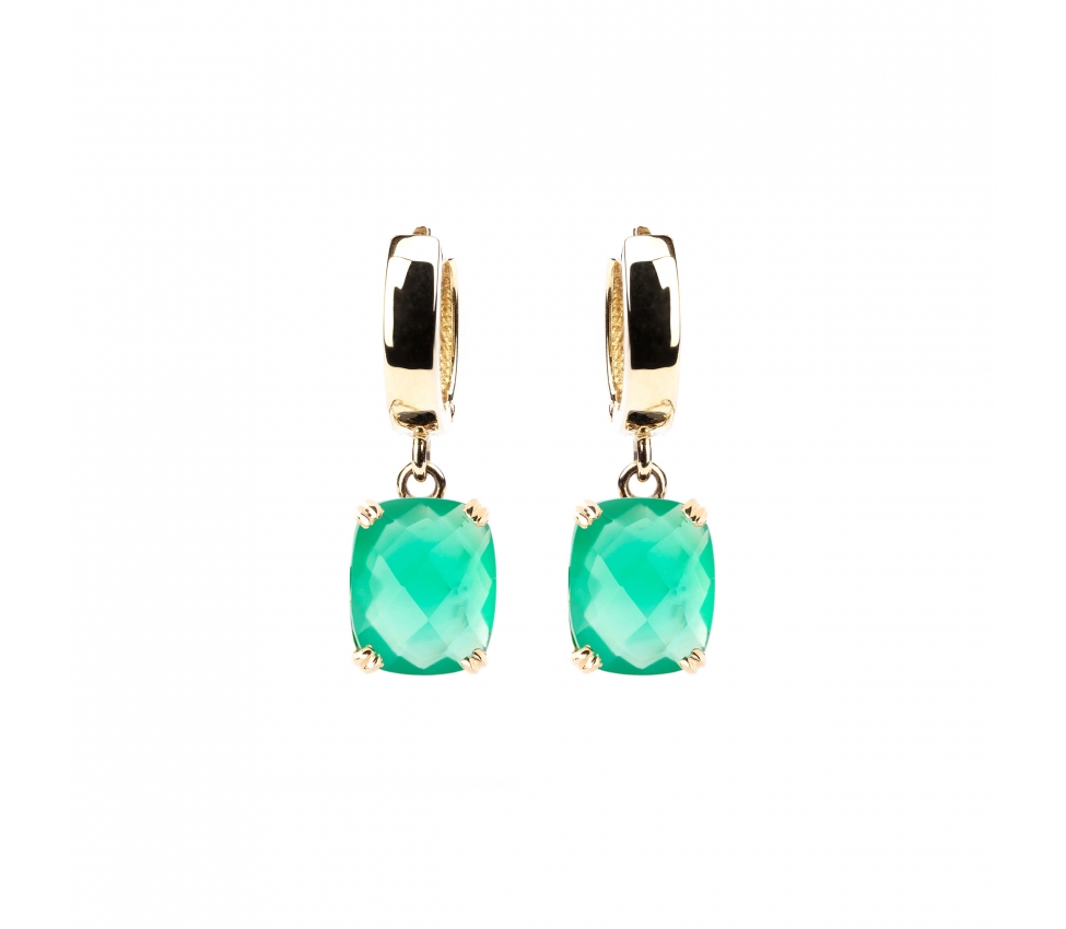 Gold Dolce Vita earrings with green onyx - 1