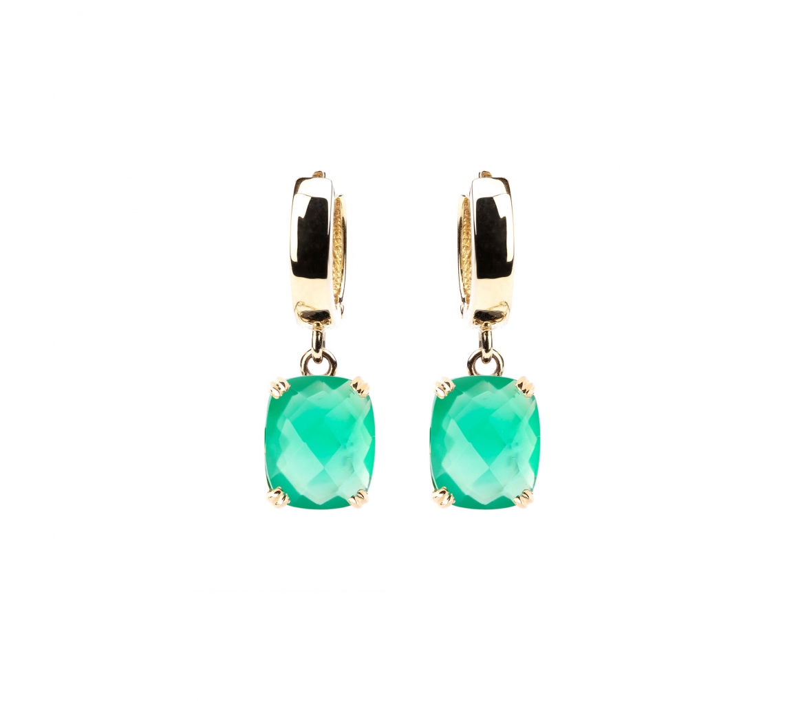 Gold Dolce Vita earrings with green onyx - 1