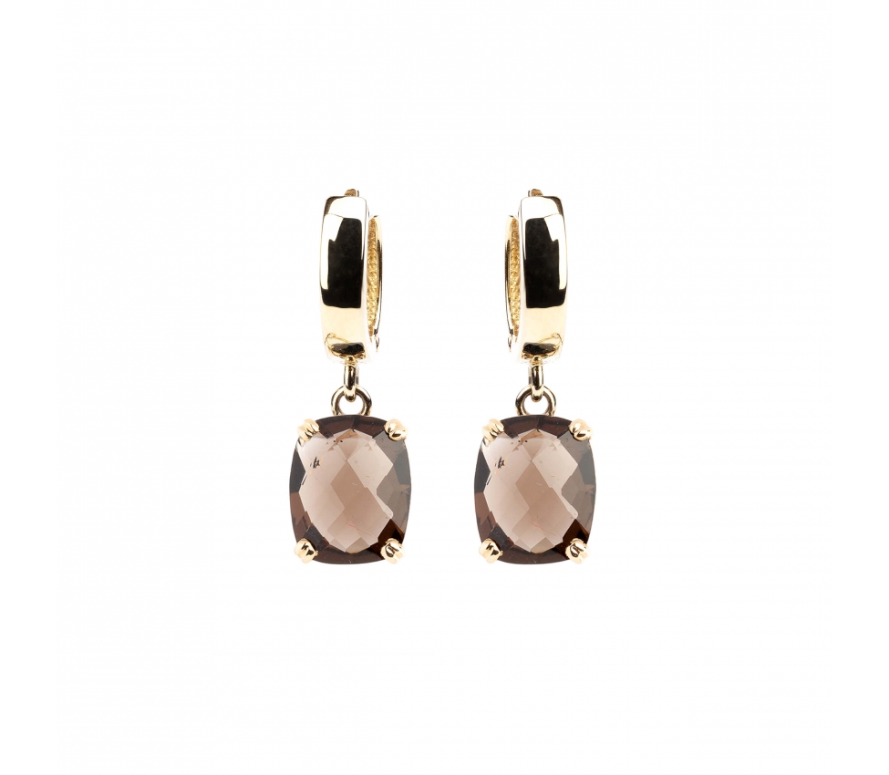 Gold Dolce Vita earrings with smoky quartz - 1