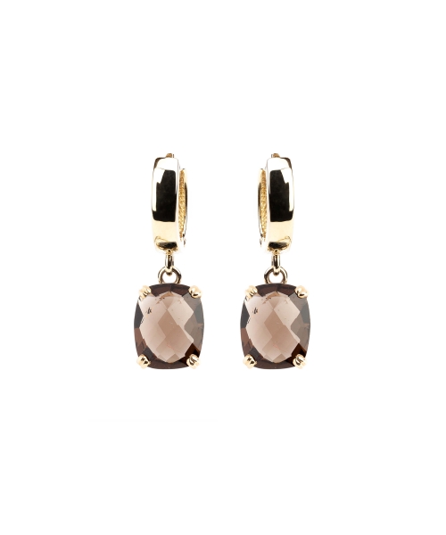 Gold Dolce Vita earrings with smoky quartz - 1