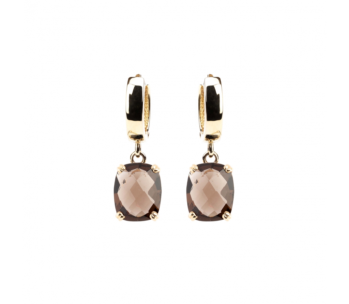 Gold Dolce Vita earrings with smoky quartz - 1