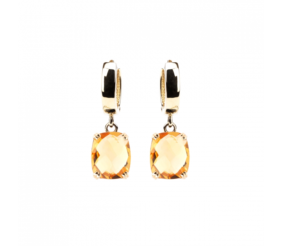 Gold Dolce Vita earrings with Swiss Blue topaz - 1