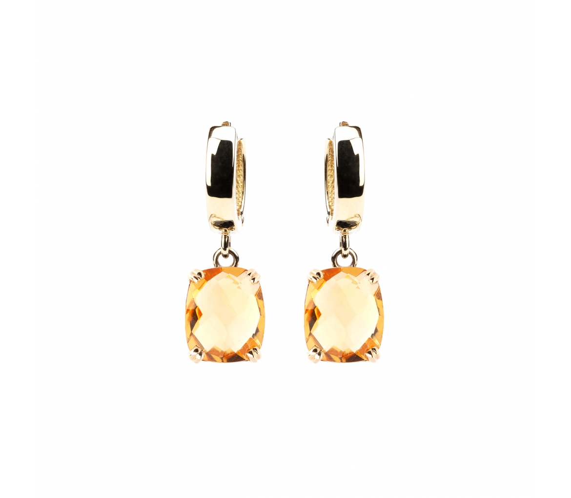 Gold Dolce Vita earrings with Swiss Blue topaz - 1