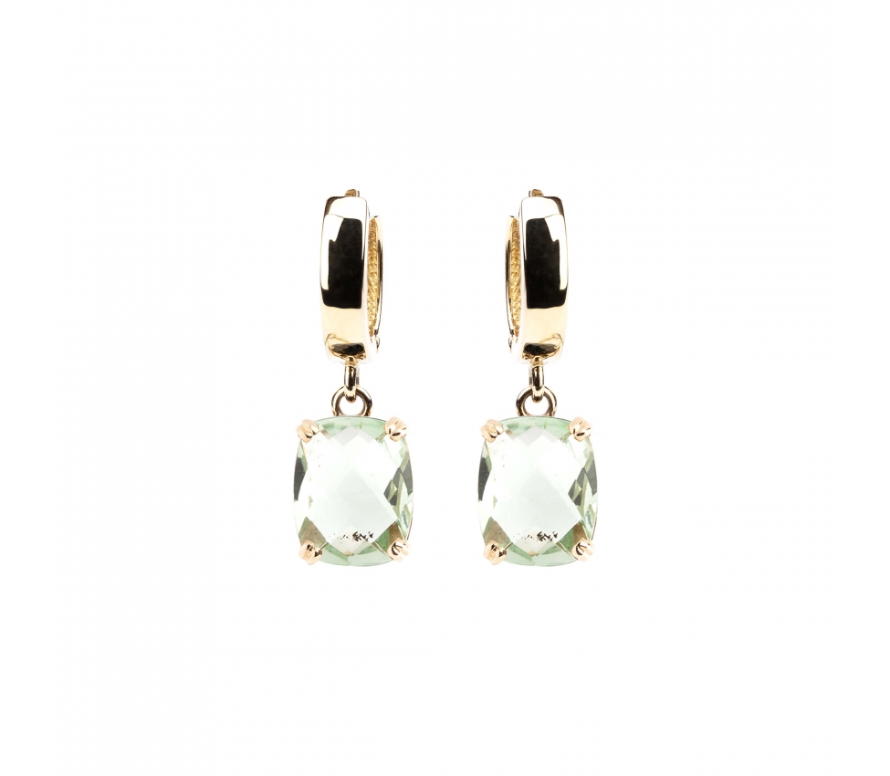 Gold Dolce Vita earrings with green amethyst - 1