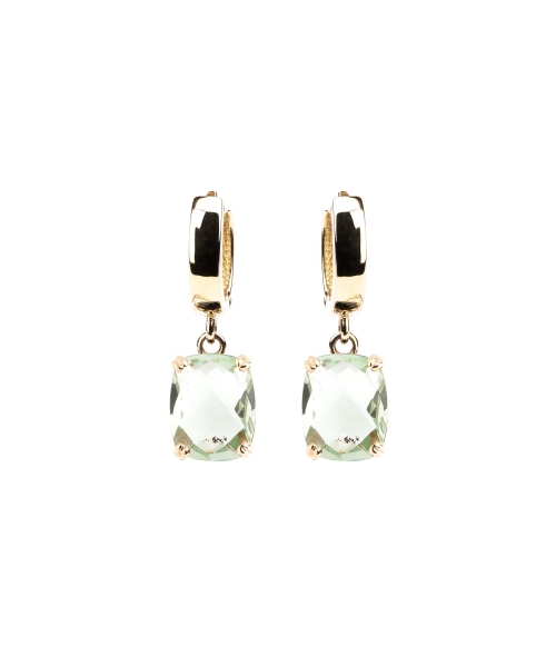 Gold Dolce Vita earrings with green amethyst - 1