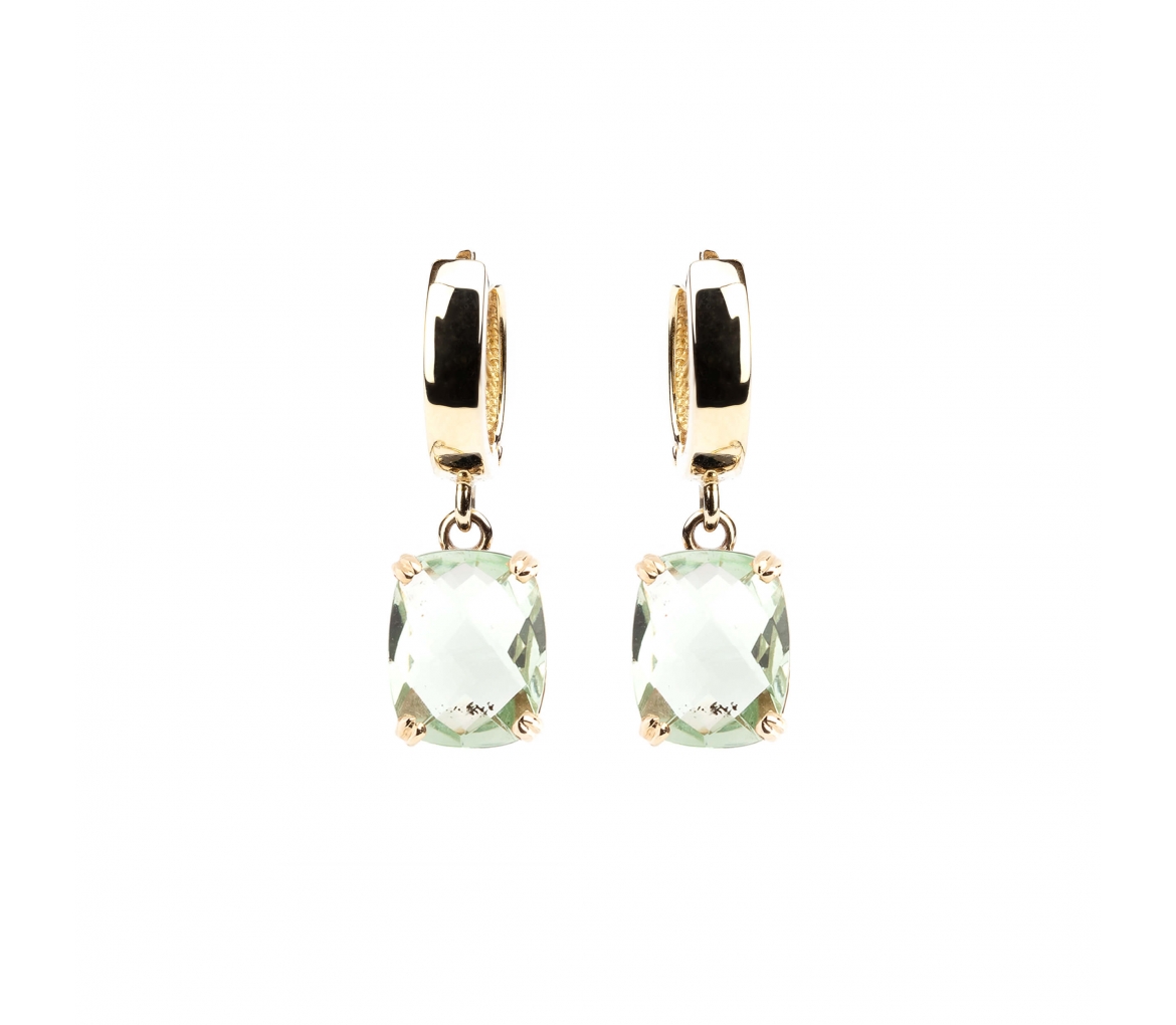 Gold Dolce Vita earrings with green amethyst - 1