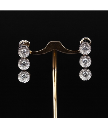 Gold earrings with diamonds, Italy - 1