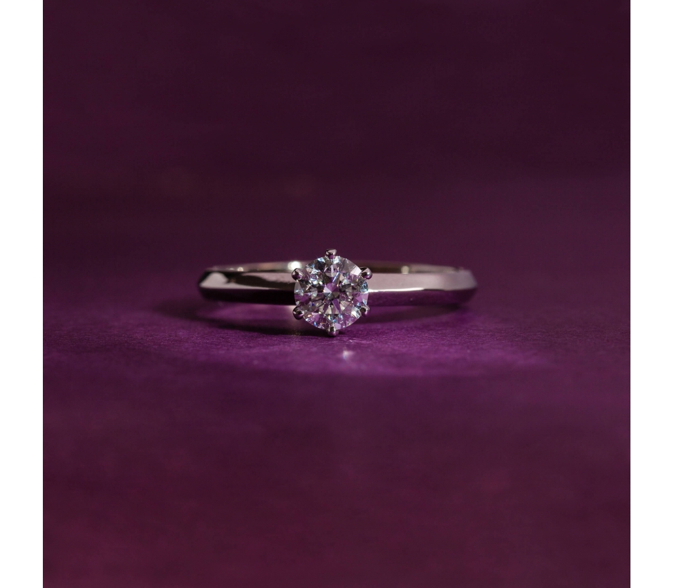 Gold engagement ring with 0,50 ct diamond Syncret Classy - 13