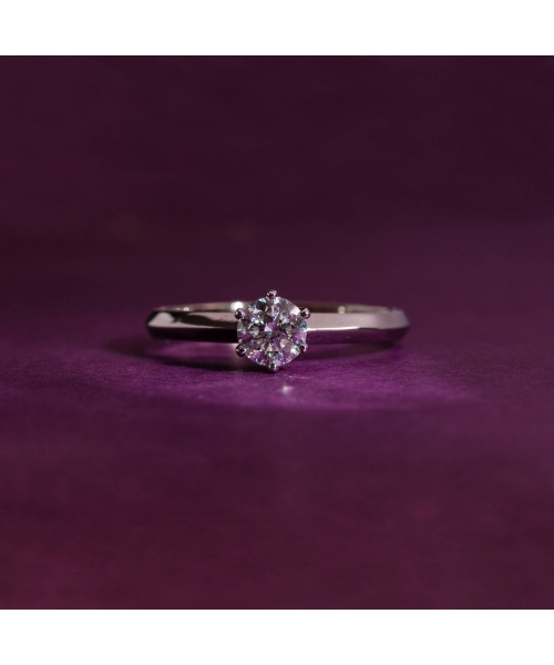 Gold engagement ring with 0,50 ct diamond Syncret Classy - 13